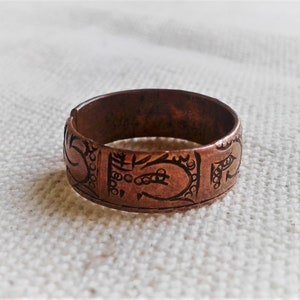 Bague ethnique-Anneau Cuivre-Bague Homme Femme-Népal Tibet-