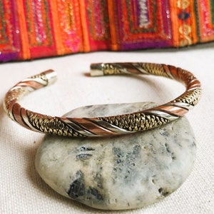 Bracelet manchette Ethnique-Népal Tibet-Bracelet Homme ou Femme-Bijoux 3 métaux image 5