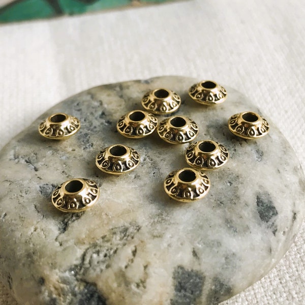 Lot de perles soucoupe dorée-Perles du monde-Perles création Bijoux