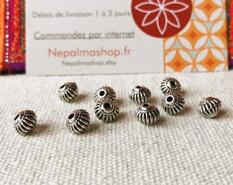 Lot de perles Intercalaires Bicônes Argent-Création Bijoux-Nepalmashop