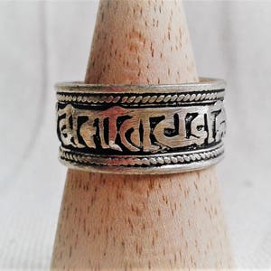 Ethnic ring &quot;Om Mani Padme Aum&quot; - Ethnic ring - Zen jewelry from Nepal Tibet