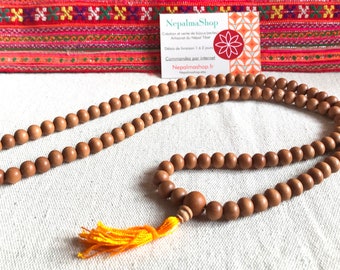 Mala 109 sandalwood beads-Necklace Tibet Nepal- Nepalmashop