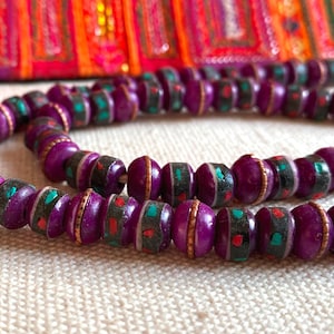 Lot of Purple Ethnic Beads - Nepal Tibet - Ethnic Findings - Beads of the World