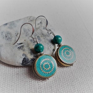Ethnic Earrings-Nepal Tibet-Turquoise Jewelry