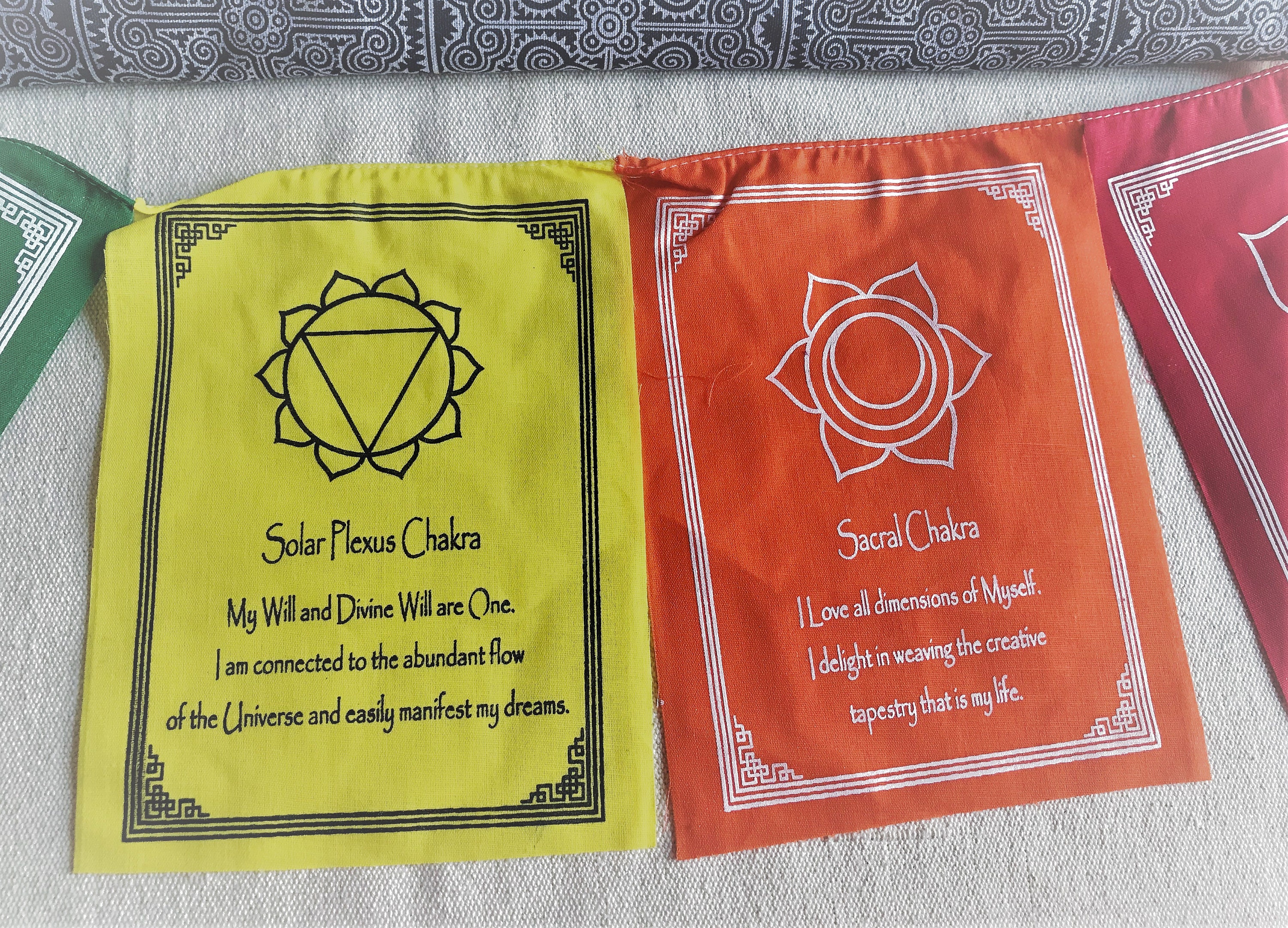 Drapeaux 7 Chakras-Artisanat Népal-Décoration Zen Yoga-Nepalmashop