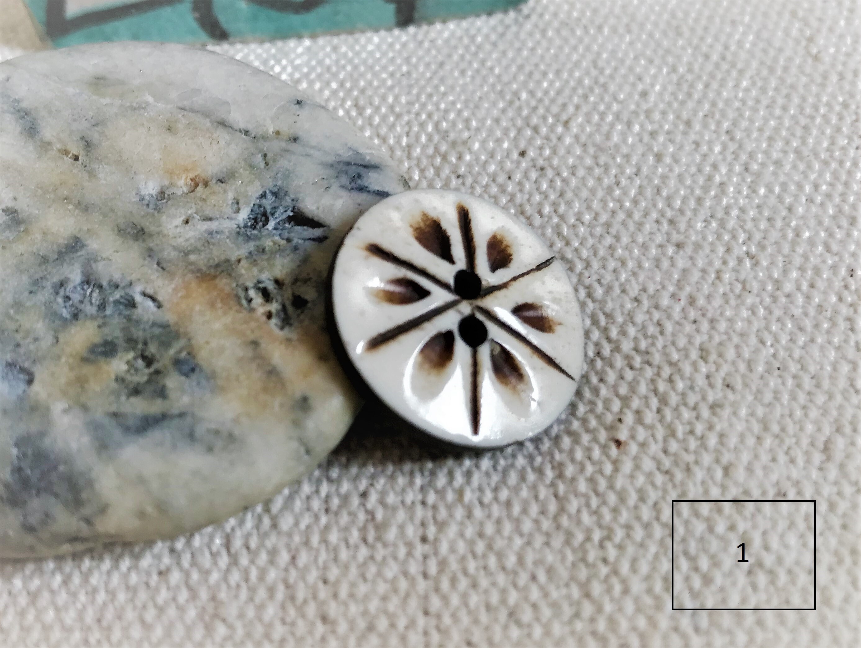 Yak horn button-Large button-Original button-Carved button-Haberdashery