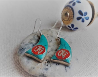 Boucles d'oreilles ethniques-Bijoux Turquoise-Bijoux Nature