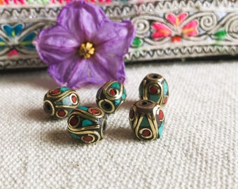 Lot de perles ethniques Népal-Tibet-Perles semi Précieuses-Perles du Monde-Nepalmashop
