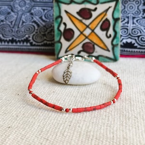 Coral fine stone bracelet-Ethnic jewelry-Elegant chic