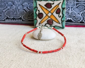 Fine Stones Coral Bracelet - Ethnic Jewelry - Elegant Chic