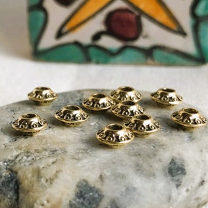 Lot de perles soucoupe dorée-Perles du monde-Perles création Bijoux image 5