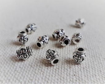 Lot of 10 ethnic silver beads - Beads of the world - Spacer beads