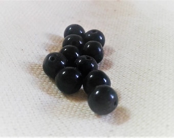 Lot de 10 Perles 5 mm Onyx- Pelres Noires-Perles du Monde-Perles Pierre