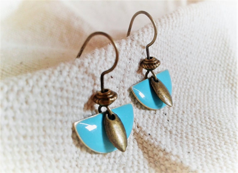 Small Modern Turquoise Earrings image 1