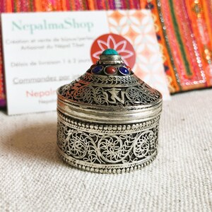 Ethnic jewelry box-Nepal Tibet-Pill box-Artisanat du Monde image 5