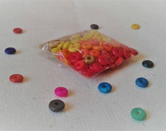 Lot Perles ethniques corne du Népal-Perles rondelles Colorées-Nepalmashop