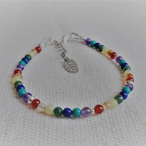 Natural Stone Bracelet 925 Silver-The 7 Chakras-Nature Zen Jewelry
