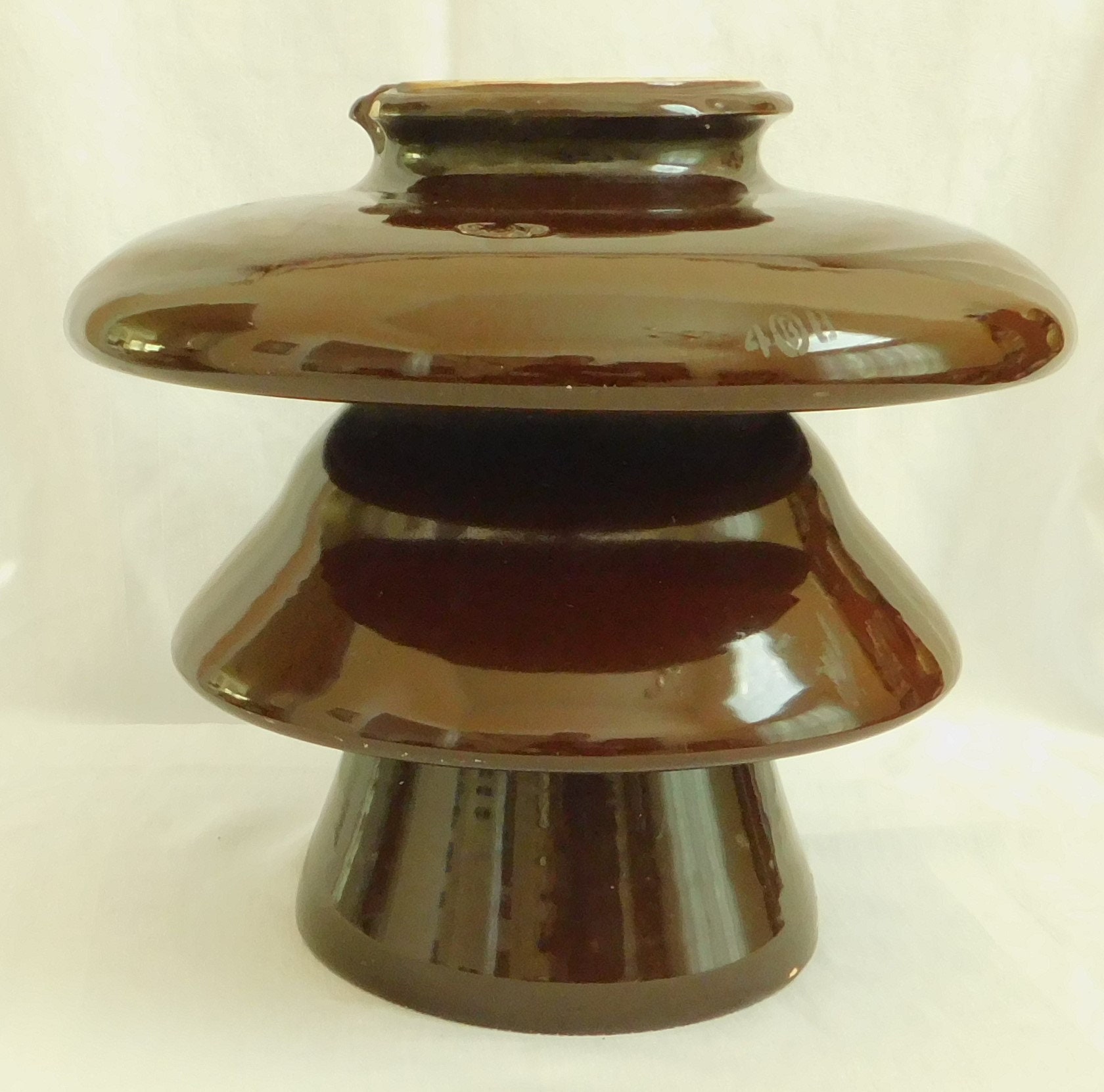 Vintage Ceramic 3 Tier Insulator SBT Ohio Brown Porcelain Etsy