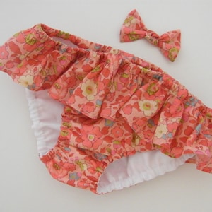 Maillot de bain doublé LIBERTY Betsy Peach volant 12/18 mois 2/3/4/5/6/8/10 ans image 1