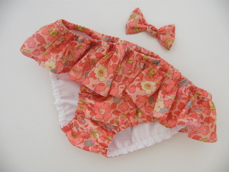 Maillot de bain doublé LIBERTY Betsy Peach volant 12/18 mois 2/3/4/5/6/8/10 ans image 1