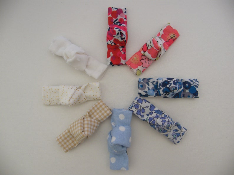 8 Barrettes LIBERTY clic-clac, Betsy, Wiltshire, Mitsi, Mirabelle, D'Anjo, Capel, Eloise et coton Lot 5