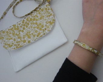 LIBERTY Shadow Gold Clutch Bag and Children's Bracelet