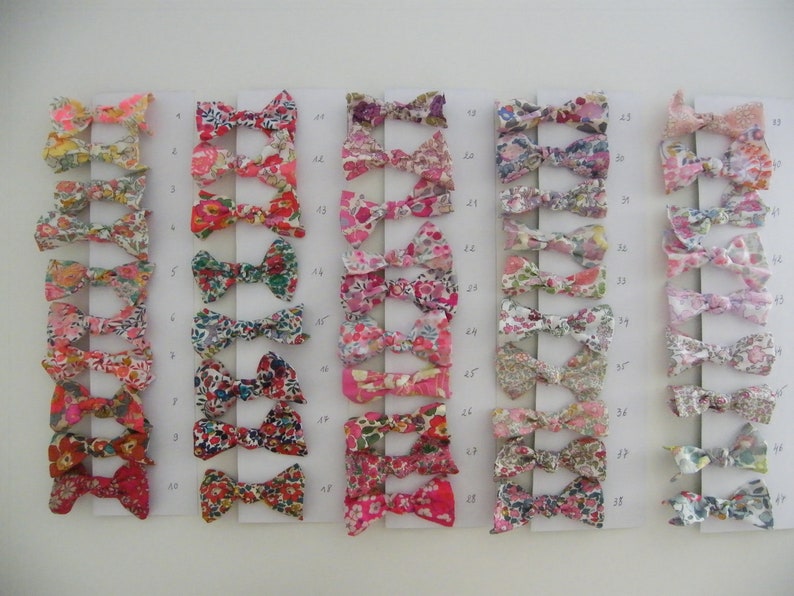 4 Barrettes, Elastiques, Betsy, Capel, d'Anjo, Wiltshire, Mitsi, Bozenka ou cotonnade 145 LIBERTY image 3