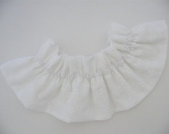 Cuello victoriano elástico, puños de algodón blanco, bordado inglés, plumetis, 2,4,6,8,10,12 años mujer