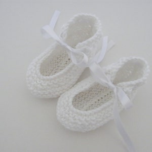 Béguin Baptême Bébé, broderie anglaise dentelle Chaussons Cérémonie, naissance 1/3 mois Photo 3