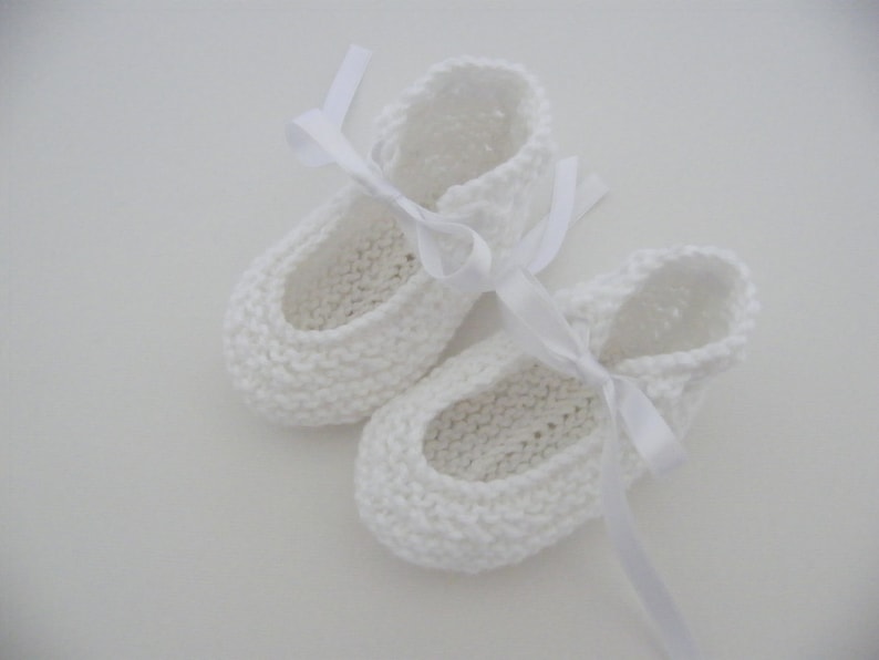 Béguin Baptême Bébé, broderie anglaise dentelle Chaussons Cérémonie, naissance 1/3 mois Photo 3