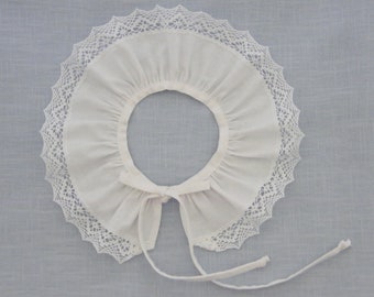 Removable white lace collar, Birth 1/3/6/12/18 Months 2/4/6/8/10 Years