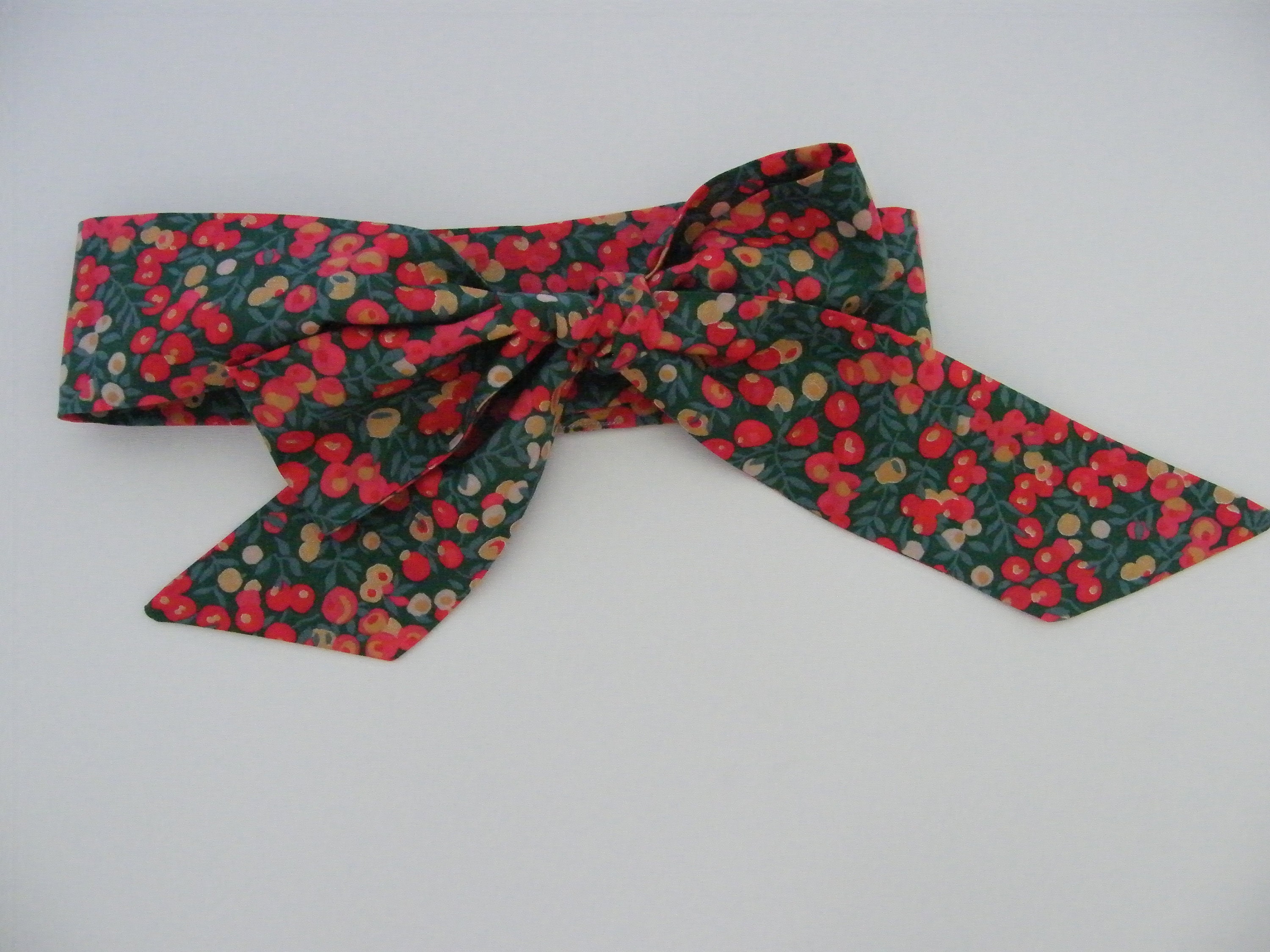 Ceinture, Bandeau, Headband, Foulchie Liberty Wiltshire Or/Rouge/Vert, Femme, Au Choix