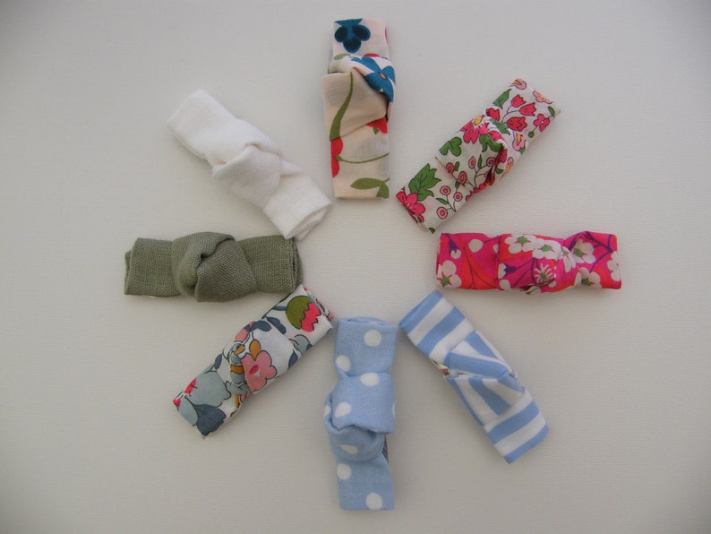 8 Barrettes LIBERTY clic-clac, Betsy, Wiltshire, Mitsi, Mirabelle, D'Anjo, Capel, Eloise et coton Lot 9