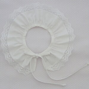 Removable white lace collar, Birth 1/3/6/12/18 Months 2/4/6/8/10 Years image 3