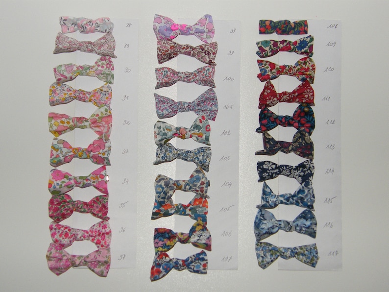 4 Barrettes, Elastiques, Betsy, Capel, d'Anjo, Wiltshire, Mitsi, Bozenka ou cotonnade 145 LIBERTY image 5