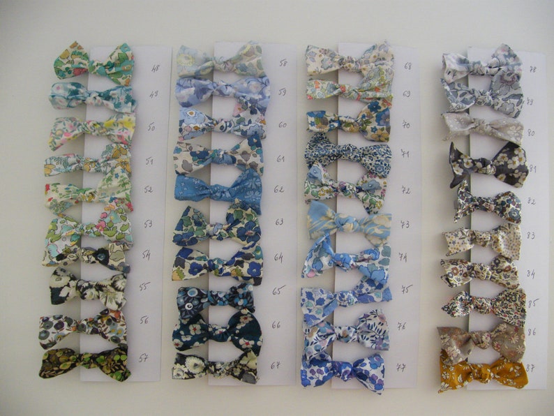 4 Barrettes crocodile LIBERTY, Elastiques, Betsy, Capel, d'Anjo, Wiltshire, Mitsi, Bozenka ou cotonnade image 4