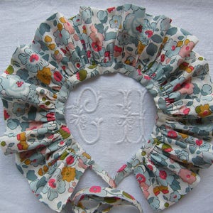 Removable ruffled Pierrot collar in LIBERTY Betsy porcelain your choice 1/3/6/9/12/18 months 2/3/4/6/8/10 years image 3