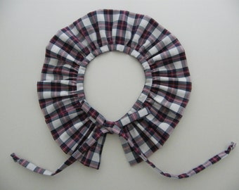 Tartan red Scottish Pierrot collar birth 1/3/6/9/12/18 months 2/3/4/6/8/10/12 years