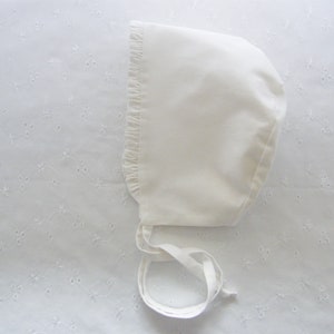 Béguin bébé coton blanc Oeko-Tex, revers LIBERTY fronces, volant, feston naissance, 1/3/6/12/18 mois 2/3 ans image 2