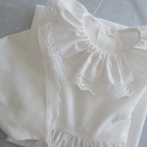 Robe de baptême personnalisable rétro, Béguin de Baptême, dentelle, cérémonie 1/3/6/12/18 mois 2 ans. Coton classique