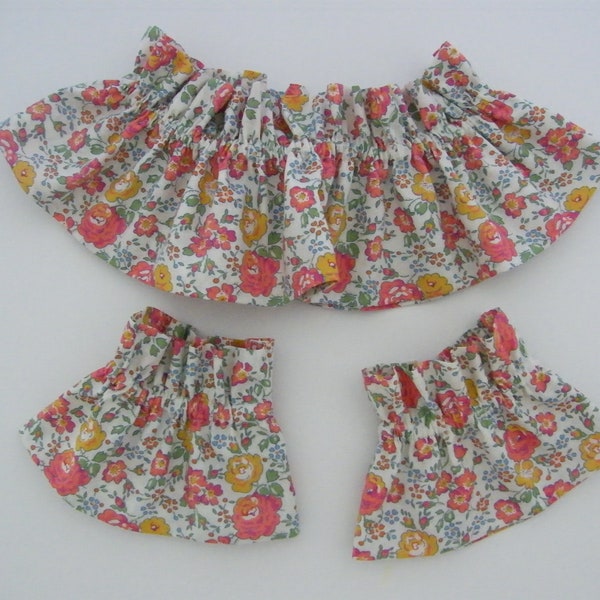 Elastic Victorian collar, liberty cuffs Félicité mandarine, plumetis, 2,4,6,8,10,12 years old woman