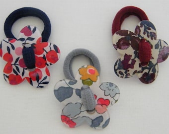 EXCLUSIVE scrunchy LIBERTY (Wiltshire Mauvey Meadow) flower girl