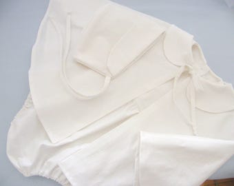 Ensemble baptême Barboteuse Bébé coton blanc Béguin Cape