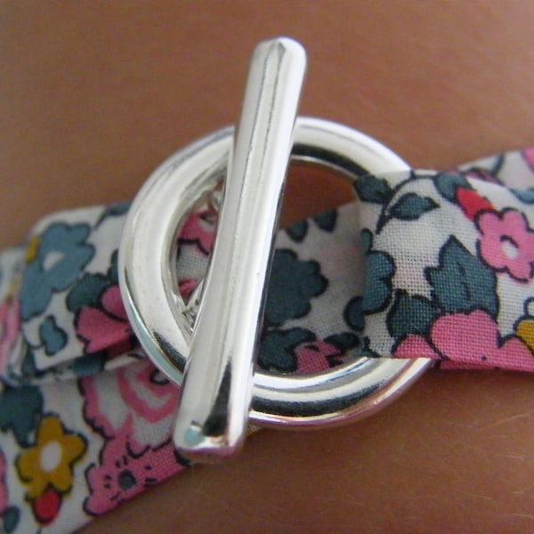 Bracelet Liberty double tour, fermoir argent ou or rose, femme