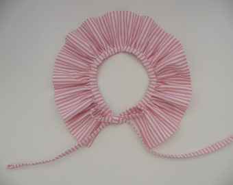 Removable collar flying pierrot Striped pink/white LIBERTY cotton Birth 1/3/6/9/12/18 months 2/3/4/6/8/10 years