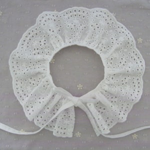 Removable collar, English embroidery, lace, Birth 1/3/6/12/18 months 2/4/6/8/10 years