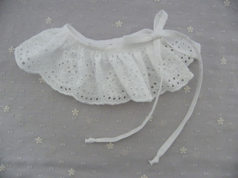 Col amovible broderie anglaise, dentelle, Naissance 1/3/6/12/18 mois 2/4/6/8/10 ans image 2