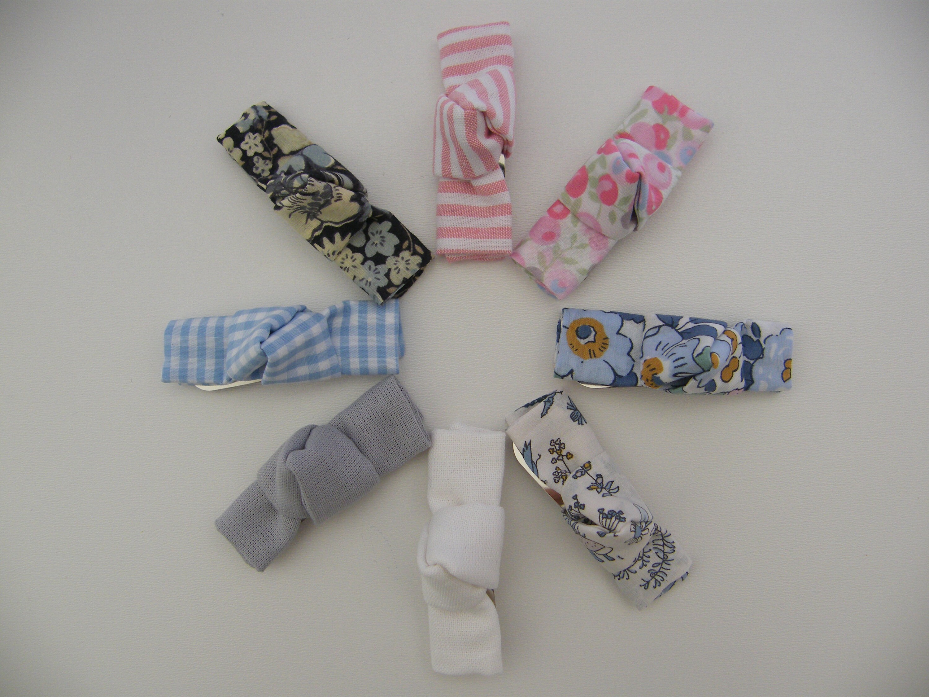 8 Barrettes Liberty Clic-Clac, Betsy, Wiltshire, Mitsi, Mirabelle, d'anjo, Capel, Eloise et Coton