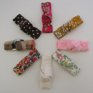 8 Barrettes LIBERTY clic-clac, Betsy, Wiltshire, Mitsi, Mirabelle, D'Anjo, Capel, Eloise et coton Lot 8