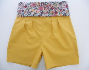 Ceinture cortège Liberty lin coton Robe Bermudas Naissance 1/3/6/12/18 mois 2/4/6/8/10/12 ans Adulte